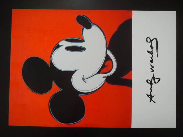 A4 額付き ポスター ミッキーマウス アンディーウォーホル Andy Warhol ポップアート Mickey Mouse レトロ シャビー