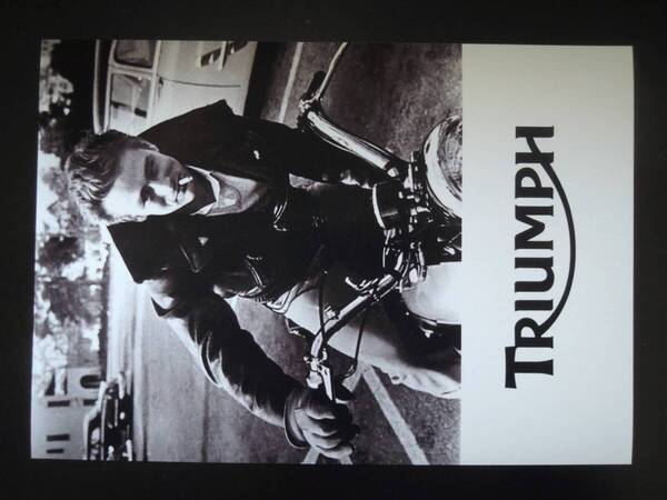 A4 額付き ポスター ジェームズディーン James Dean ジェームスディーン Triumph バイク 白黒 フォトフレーム