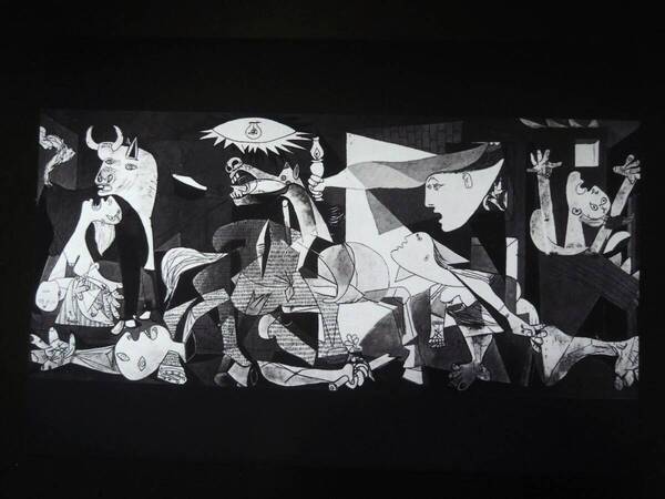 A4 額付き ポスター Picasso ピカソ ゲルニカ 絵画 芸術 フォトフレーム 額装済み