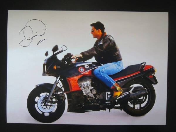 A4 額付き ポスタートムクルーズ Top Gun ニンジャ Tom Cruise カワサキ Ninja バイク Kawasaki トップガン GPZ900R