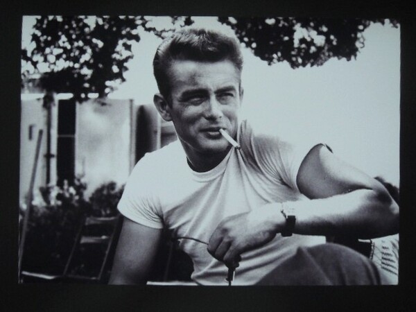 A4 額付き ポスター ジェームズディーン James Dean 白 Tシャツ ジェームスディーン 写真 ハリウッド 俳優