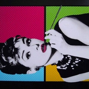 A4 額付き ポスター オードリーヘプバーン Audrey Hepburn オードリーヘップバーン 芸術 モンドリアン ロイリキテンスタイン