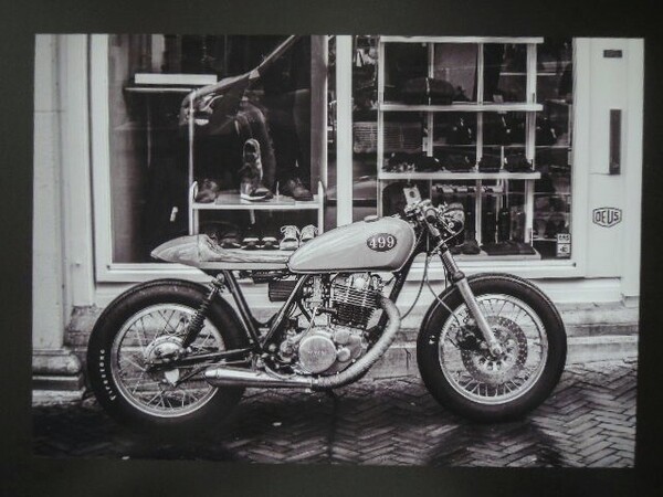 A4 額付き ポスター SR400 バイク SR500 デウス カスタム 写真 フォトフレーム