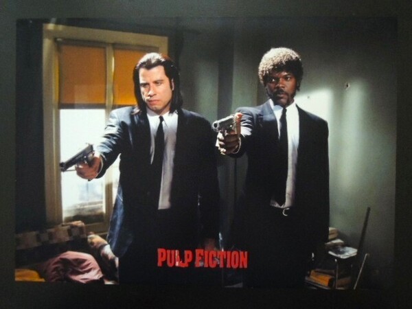 A4 額付き ポスター パルプフィクション PULP FICTION ジョントラボルタ サミュエルLジャクソン 映画 俳優
