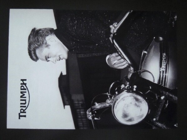 A4 額付き ポスター ジェームズディーン James Dean バイク Triumph