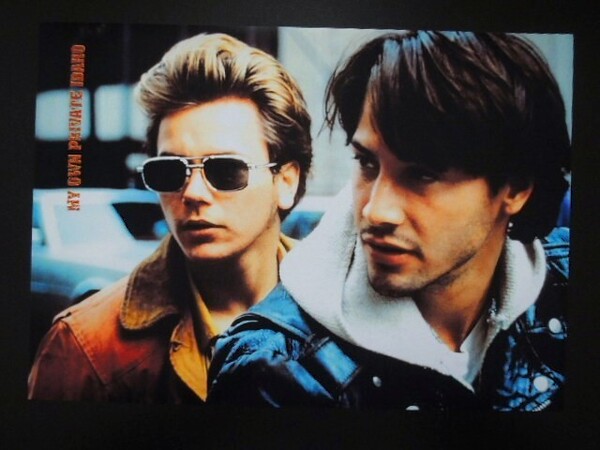 A4 額付き ポスター リバーフェニックス River Phoenix キアヌリーブス Keanu Reeves バイク 2人乗り