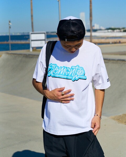 ★送料無料★2025春夏 新品【ELEMENT/エレメント】TAGGING SS Tシャツ WHT メンズXL BF021222