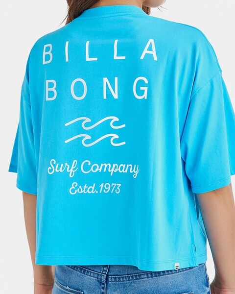 ★送料無料★2025春夏 新品【BILLABONG/ビラボン】CLEAN LOGO WIDE LOOSE CROPPED TEE Tシャツ CBU レディースM BF01C202