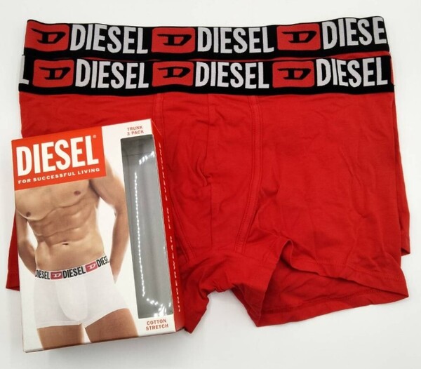 【Mサイズ】DIESEL(ディーゼル) ローライズボクサーパンツ レッド 2枚セット メンズボクサーパンツ 男性下着 00ST3V