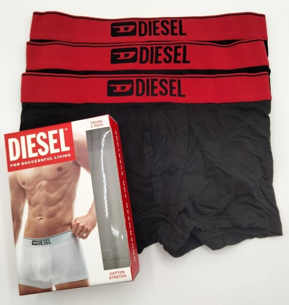 【Lサイズ】DIESEL(ディーゼル) ローライズボクサーパンツ Red 3枚セット メンズボクサーパンツ 男性下着 E7193