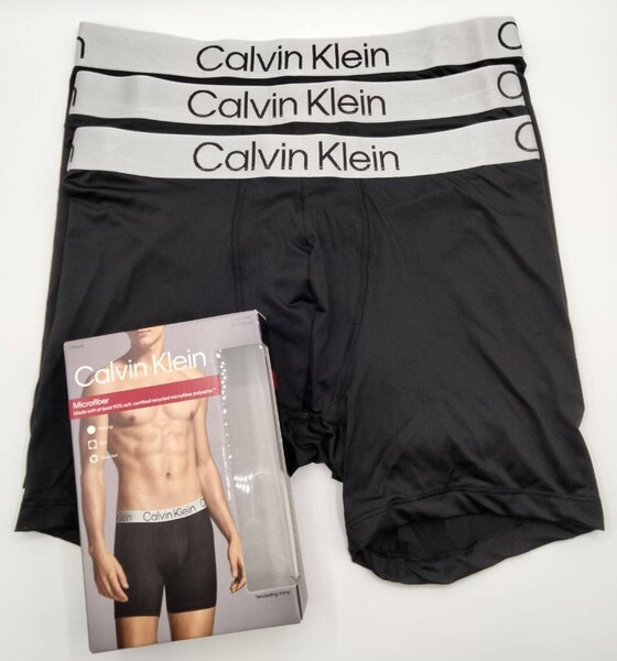 【Lサイズ】Calvin Klein(カルバンクライン) ボクサーブリーフ ブラック 3枚セット メンズボクサーパンツ 男性下着 NP2852