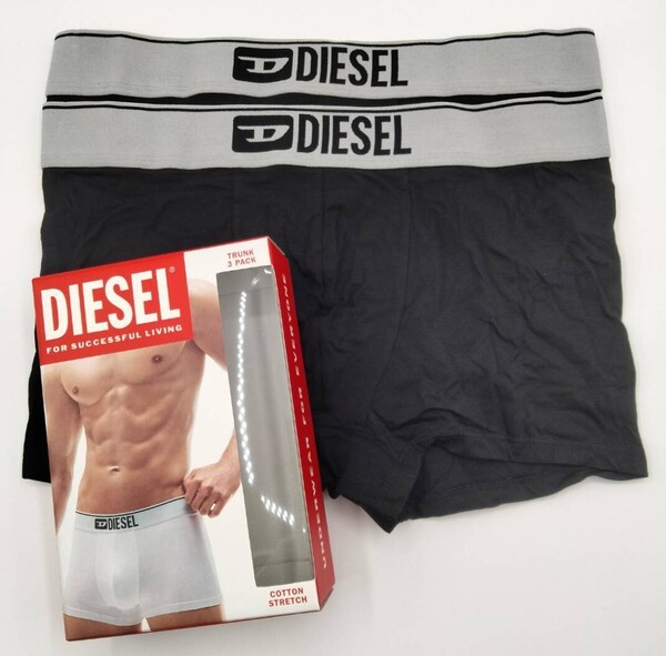 【Sサイズ】DIESEL(ディーゼル) ローライズボクサーパンツ シルバー 2枚セット メンズボクサーパンツ 男性下着 E7193
