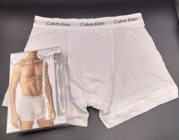 【Lサイズ】Calvin Klein(カルバンクライン) コットンストレッチ ボクサーパンツ ホワイト 1枚 メンズボクサーパンツ 男性下着 U2662
