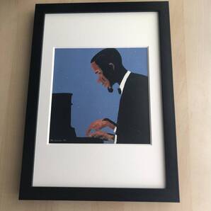 kj ★額装品★ 和田誠 音楽 ボビーティモンズ 貴重イラスト A4額入り ポスター風デザイン ジャズ jazz アルバム CD ライブ 印刷サイン