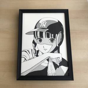 kj ★額装品★ 江口寿史 ストップひばりくん 貴重イラスト A4サイズ額入り ポスター風デザイン 美少女 美人 美女 コカコーラ イラスト 野球