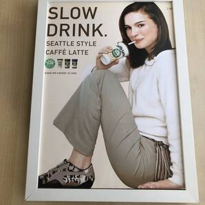 kj ★額装品★ ナタリーポートマン カフェラッテ 貴重広告 写真 A4額入 ポスター風 コーヒー 外タレ 女優 森永 映画 スターウォーズ dvd