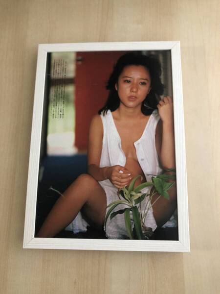 kj ★額装品★ つちやかおり ノーブラ グラビア セミヌード 貴重写真 A4額入り ポスター風 セクシー アイドル 女優 / dvd CD レコード