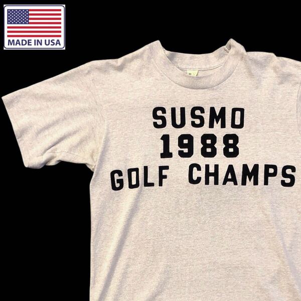 フロッキー 80S - 90S USA製 SCREEN STARS Tシャツ 杢 グレー杢 グレー 霜降り カレッジ プリント スクリーンスターズ アメリカ製
