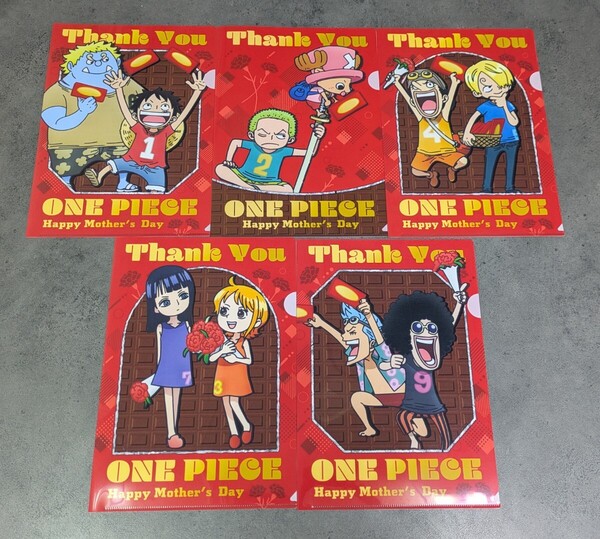 ワンピース ONEPIECE セブン セブンイレブン クリアファイル ガーナ チョコ 5種セット A4