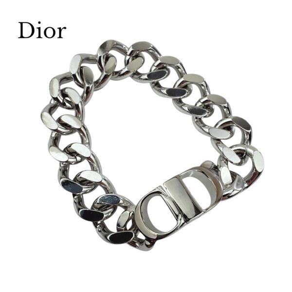Christian Dior クリスチャンディオール ブレスレット CD ICON チェーンリンク シルバー