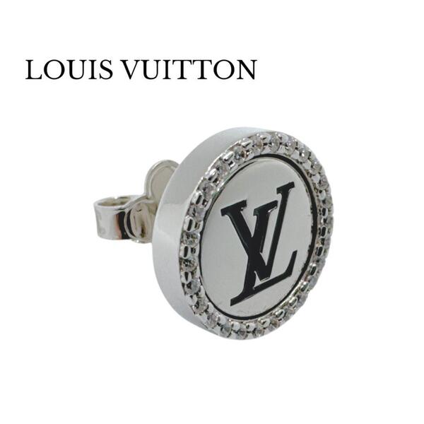 LOUIS VUITTON ルイヴィトン ピアス LV スパークル ラウンド LV ラインストーン M02246 OB2244 片耳 シルバー