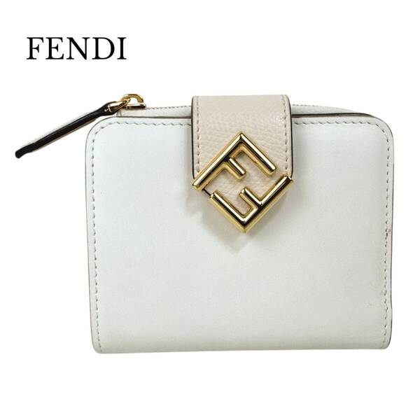 FENDI フェンディ 二つ折り財布 コンパクトウォレット FFダイヤモンド ホワイト 8M0490-ALWA-239-8210 ホワイト