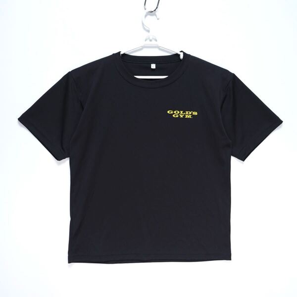 【送料無料】GOLD'S GYM(ゴールドジム)/EXゴールズドライTシャツ(スタックライン)/ブラック/Lサイズ