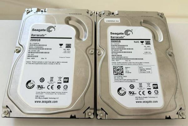 二個セット Seagate ST2000DM001 2TB 2000G ハードディスク HDD SATA 合計4T 4000G