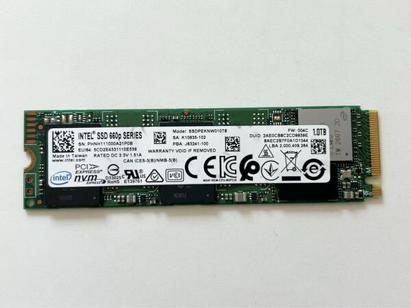 INTEL SSD 660p series 1TB 1024GB NVMe M.2 2280