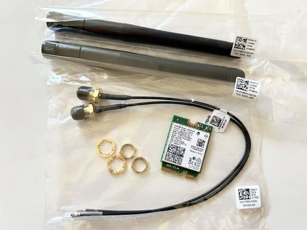 DELL Optiplex Micro WiFi Bluetoothキット アンテナ 2本 Intel 無線LANカード 9560NGW