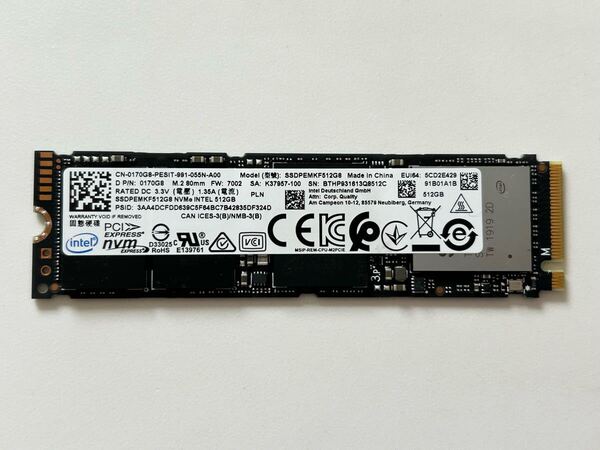 INTEL M.2 2280 NVMe SSD 512GB SSDPEMKF512G8