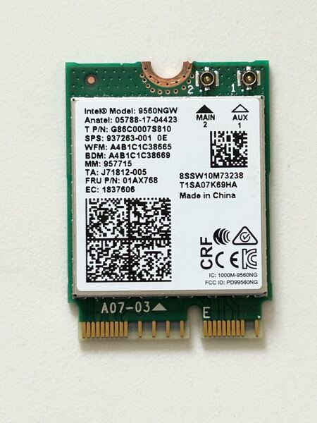 Intel Model 9560NGW Wi-Fiカード 無線LANカード