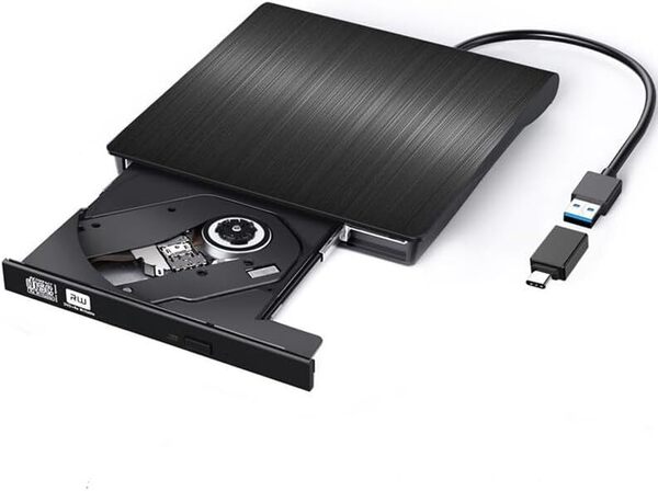 外付け DVDドライブ USB 3.0 type-c 外付CD・DVDドライブ CD/DVDプレーヤー(黒)