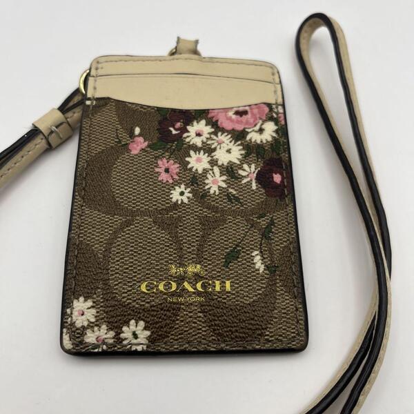COACH カードケース 定期入れ 花柄 パスケース コーチ