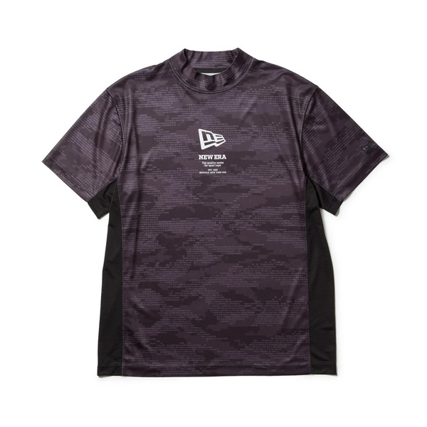 ★新品★ NEWERA GOLF 半袖 ミッドネック モックネック 鹿の子 Tシャツ Digital Camo ブラック XLサイズ ゴルフ 吸汗速乾