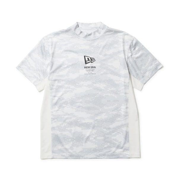 ★新品★ NEWERA GOLF 半袖 ミッドネック モックネック 鹿の子 Tシャツ Digital Camo ホワイト XLサイズ ゴルフ 吸汗速乾
