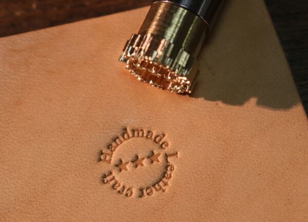 Handmade Leather craft C NO.12 円形状 レザークラフト 手打ち刻印 打刻 メタルスタンプ ヌメ革に 革小物 革細工 ハンドメイド