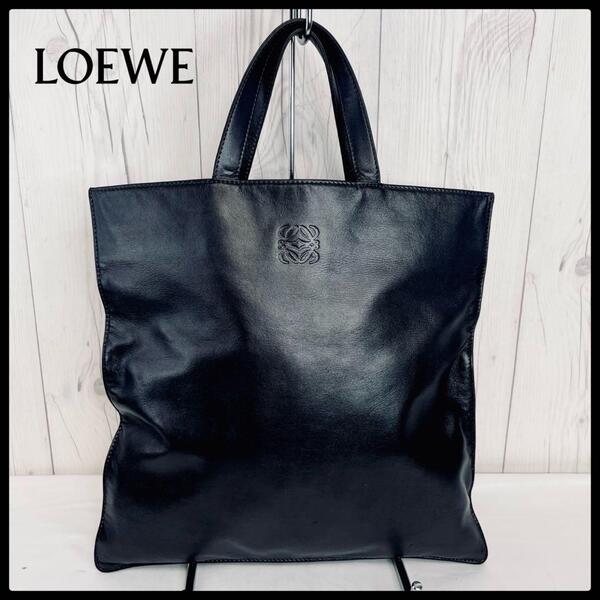 ◆ 美品 ◆ ロエベ LOEWE ビジネスバッグ ブリーフケース アナグラム 黒 ブラック トートバッグ バッグ カバン A4