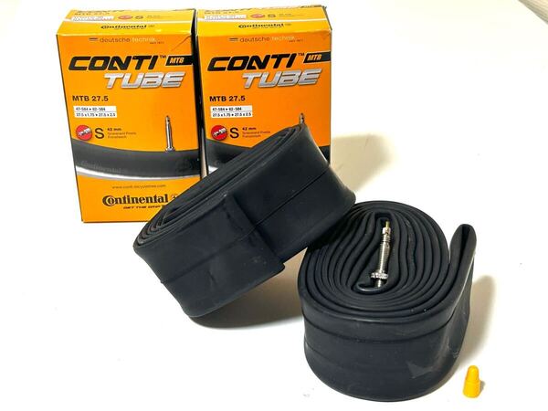 【送料無料特価】27.5インチ仏式MTB用チューブ Continental MTB27.5 27.5×1.75-2.5バルブ長42mm 新品2個セット《650B / ETRTO584》