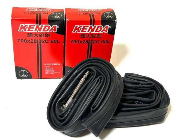 【送料無料特価】KENDA 700×28-32Cチューブ 仏式バルブ長60mm 新品2個セット《60mmロングバルブ/並行輸入品》