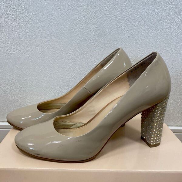 JILL STUART ジルスチュアート キラキラビジューヒール エナメルパンプス 24cm
