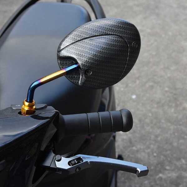 台湾ミラーカーボン調 ショートミラー シグナスX ヤマハ車 逆ネジ M8mm マジェスティS bw's グランドアクシス ジョグZR JOGZ