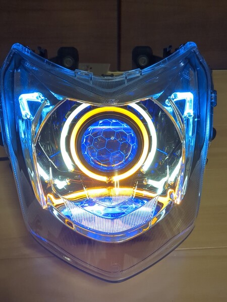 LED シグナスX 4型 デビルアイ カラー変更可能 社外ヘッドライト プロジェクター sea5j sed8j Bluetooth アプリ エンジェルアイ