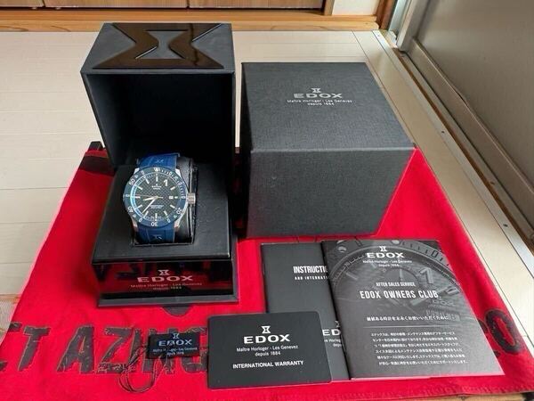 EDOX エドックス クロノオフショア1 プロフェッショナル 80099-3BU3-BUIN3 美品 純正ラバーベルト新品未使用 ダイバーズ 国内正規品 自動巻