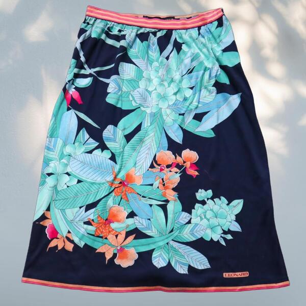 レオナール/LEONARD FASHION フラワープリント フレアスカート 総柄 花柄