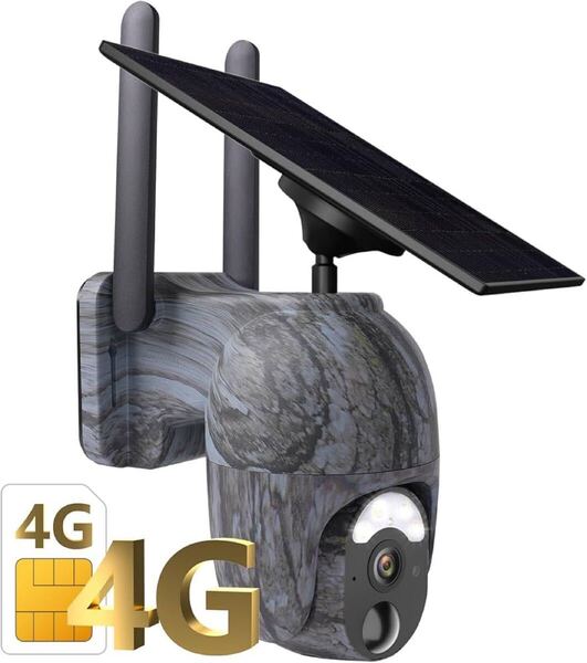 未使用2022 XEGA 防犯カメラ 屋外 ソーラー 監視カメラ wi-fiなし 4Gカメラ 10400mAh 0.2s快速反応 300MBデータ量贈り SIMカード付属