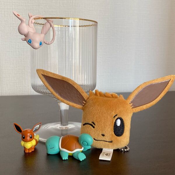 ポケモン おやすみXY & Z ゼニガメ ゲットコレクションズキャンディ イーブイ PUTITTO ミュウ フィギュア ぬいぐるみキーホルダー セット