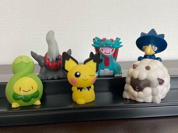 ポケモンキッズ 指人形 ソフビ フィギュア セット pokemon ギザみみピチュー スボミー ダークライ ボーマンダ ヤミカラス セット ポケモン