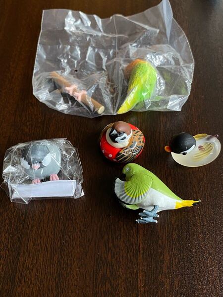 鳥 フィギュア ガチャ セット インコ 桜文鳥 スズメ メジロ アヒル 手のりインココレクション ことりみくじ ことりの休日 合掌 匠 鳥拝