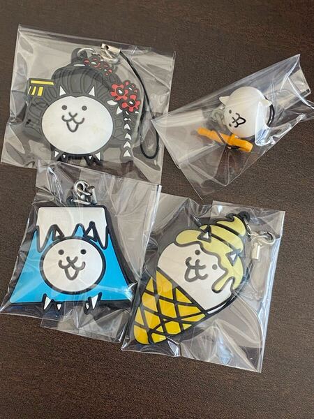 にゃんこ大戦争 ラバー ストラップ ご当地 富士 信州 限定 芸者ねこ セット グッズ ねこ 猫